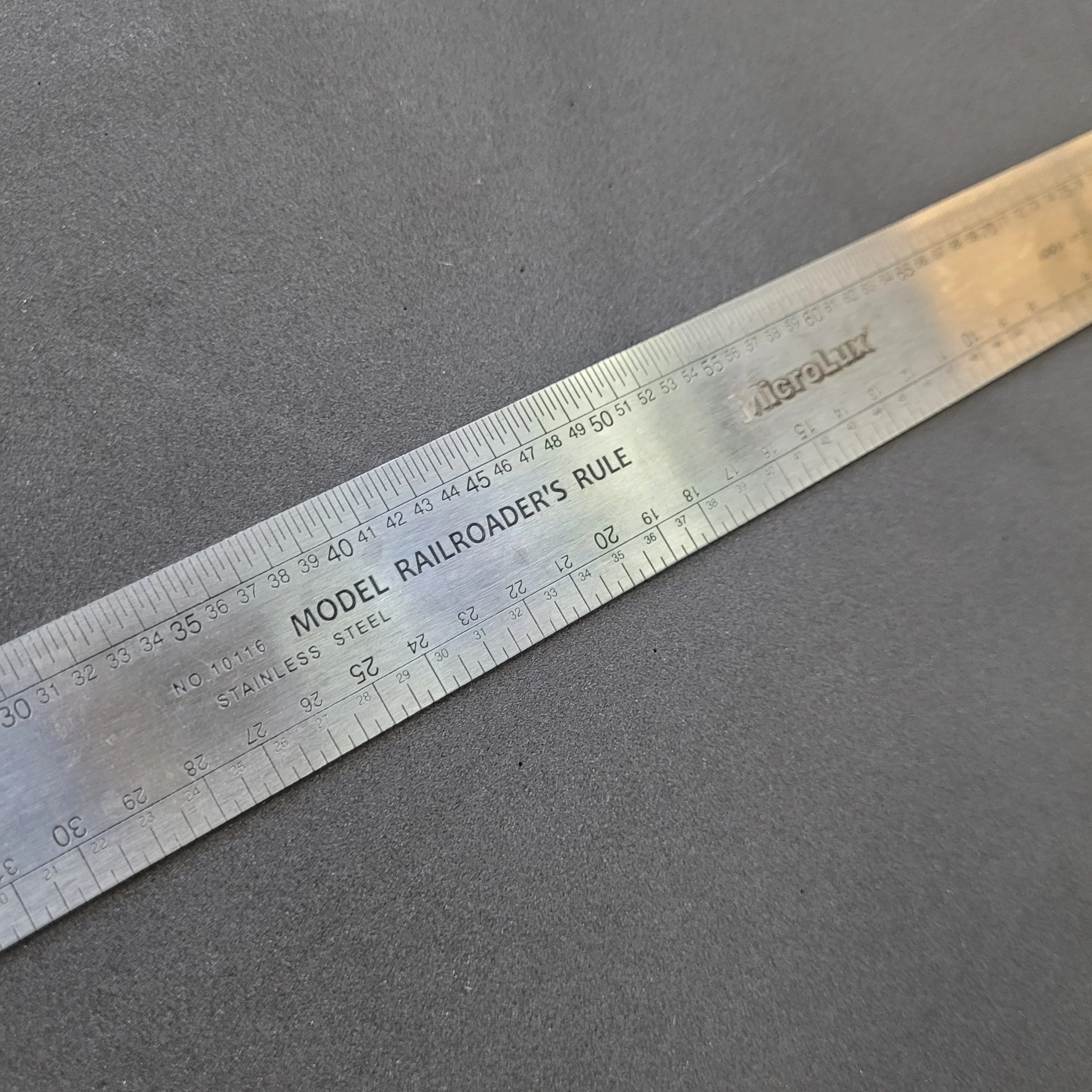 MicroLux® 12 Inch Stainless Steel Model Railroader's Rule (for N, HO, S and O Scale) - Image 3