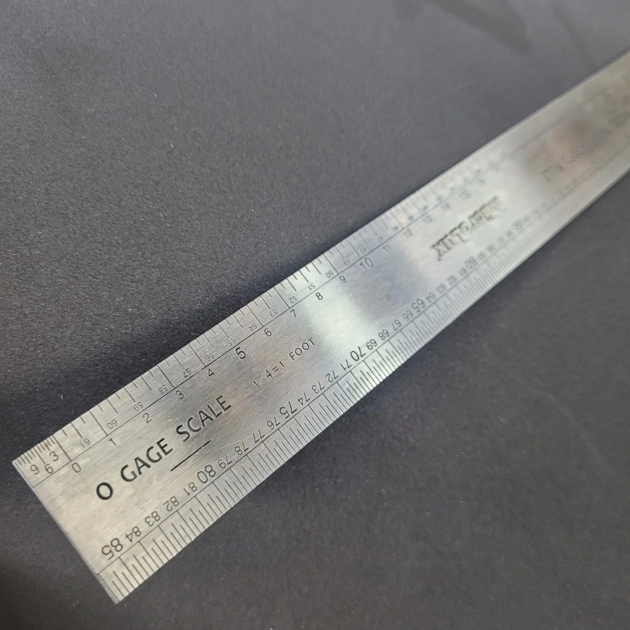 MicroLux® 12 Inch Stainless Steel Model Railroader's Rule (for N, HO, S and O Scale) - Image 4